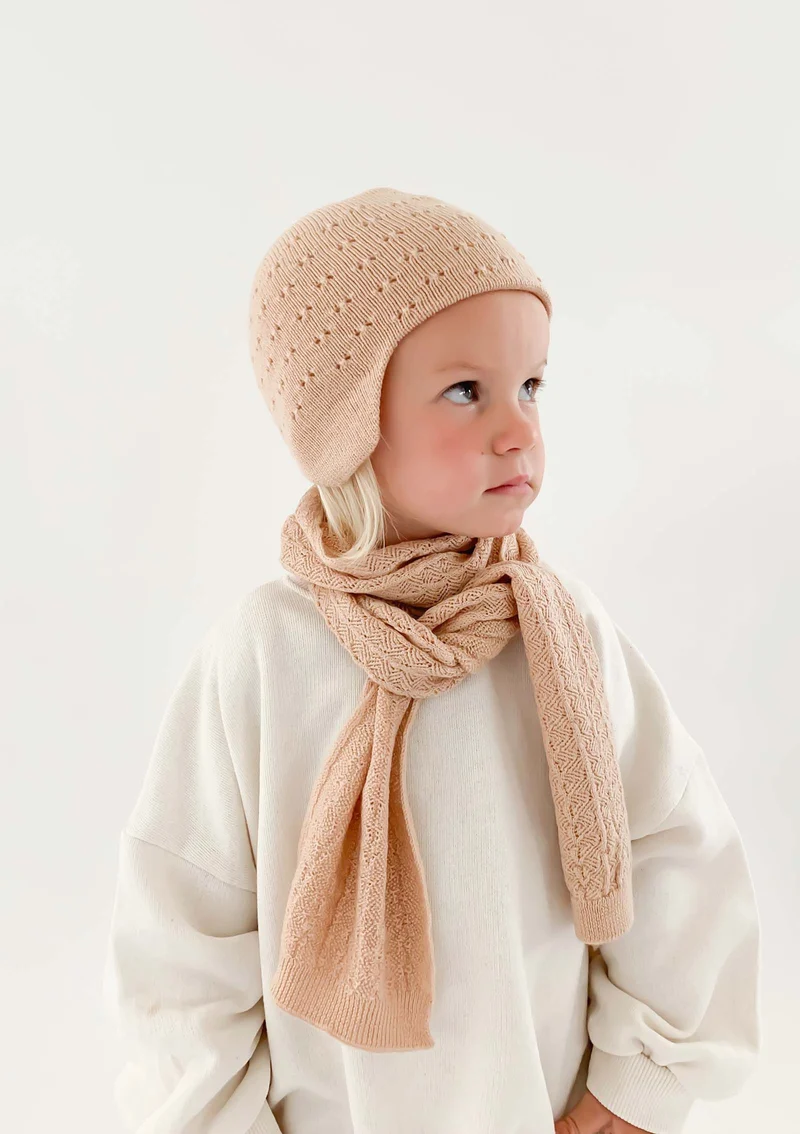 Merino Mütze 'Dua' apricot