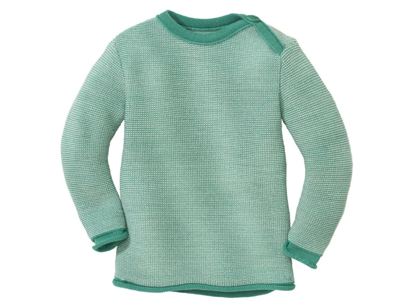 Disana 100% Wolle Pullover melange-mint-natur 74/80