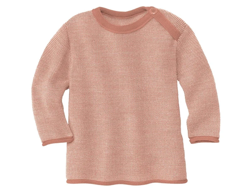 Disana 100% Wolle Pullover melange-rosé-natur 98/104