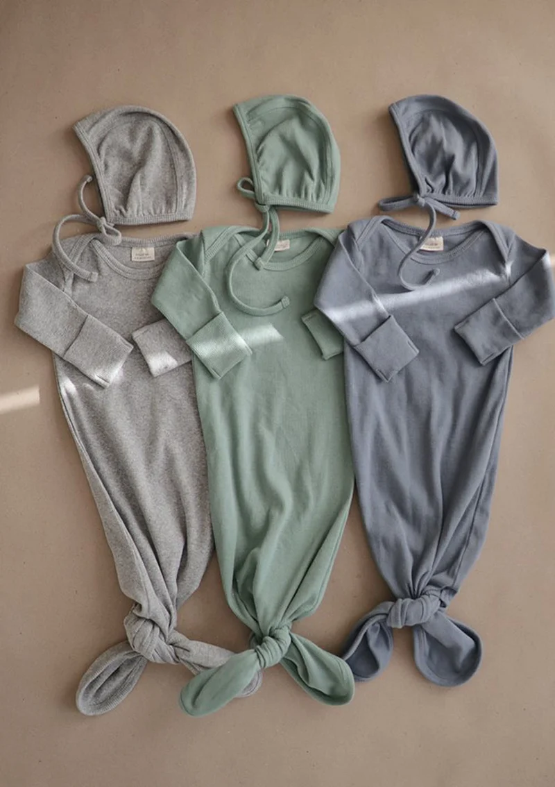 Geknotetes Babykleid Gray mélange