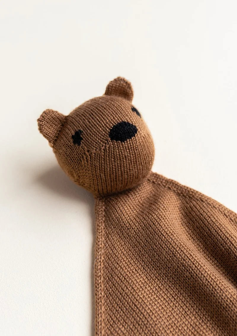 Merino Schmusetuch 'Teddy Tokki' Chocolate
