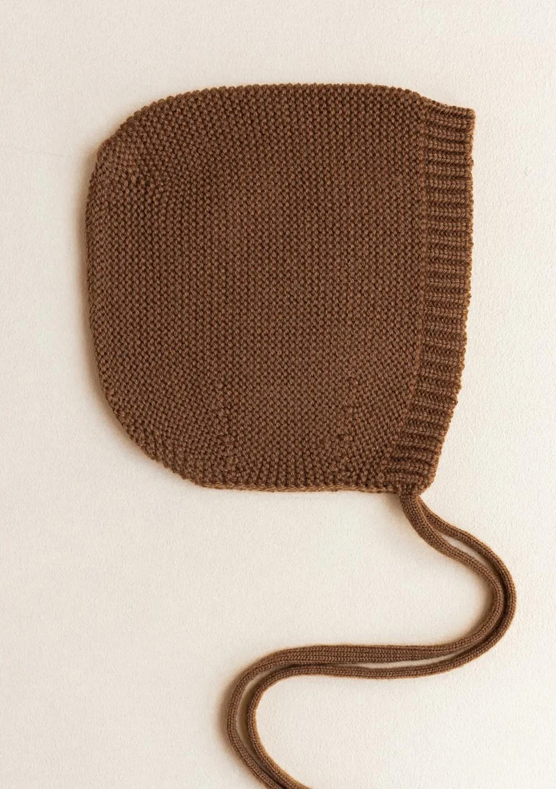 Merino Bonnet 'Dolly' Chocolate
