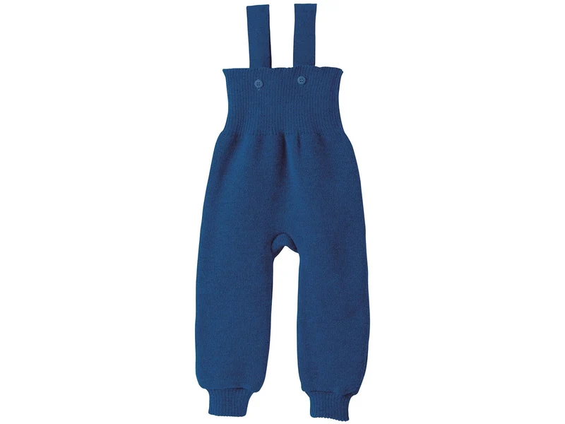 Disana 100% Wolle Trägerhose Babyhose mit Trägern marine 74/80
