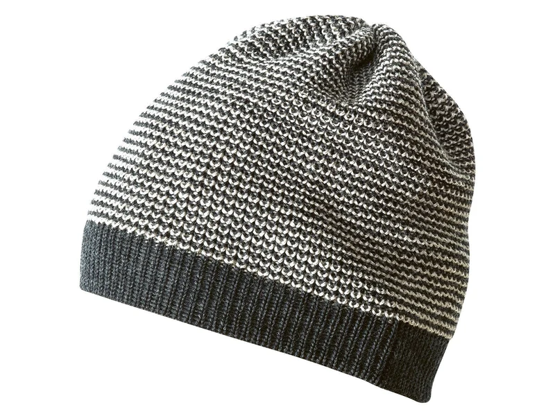 Disana 100% Wolle Wollmütze Beanie melange-anthrazit 42-46 cm Kopfumfang