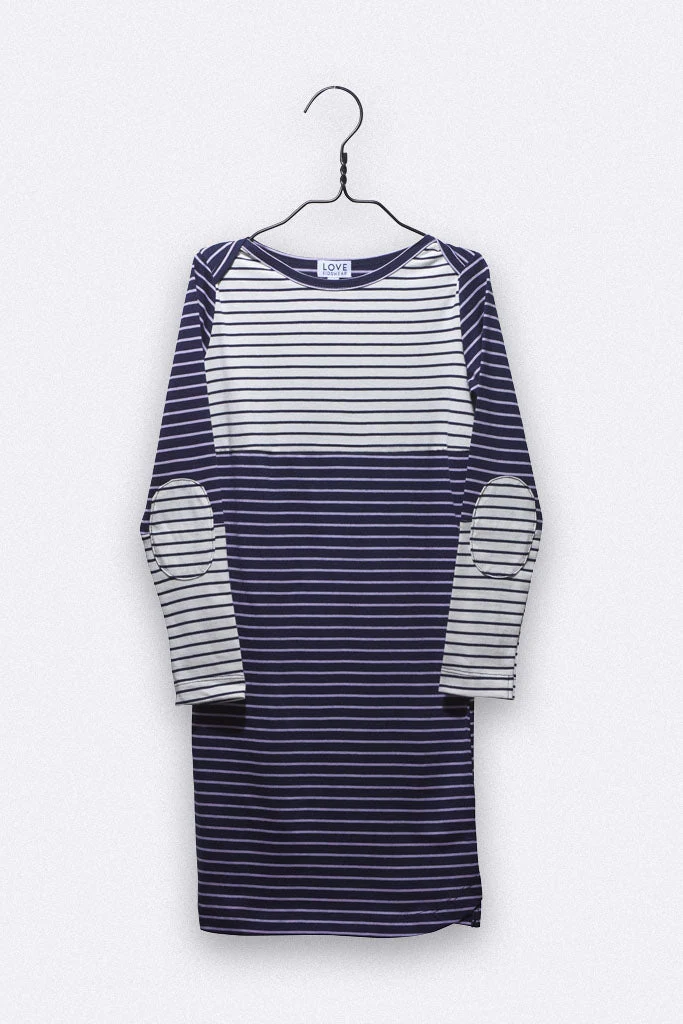 Carla Kleid in navy/flieder und weiss/navy gestreift 86/92 & 98/104
