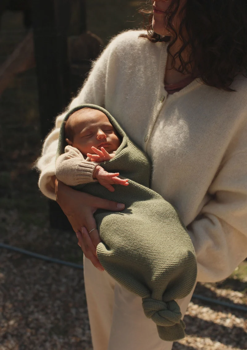 Merino Strick-Pucksack 'Cocoon' Artichoke