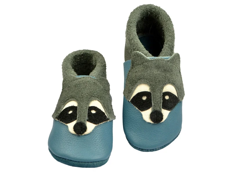 Pantolinos Lederpuschen/Krabbelschuhe "Waschbär" 20 Schuhgröße