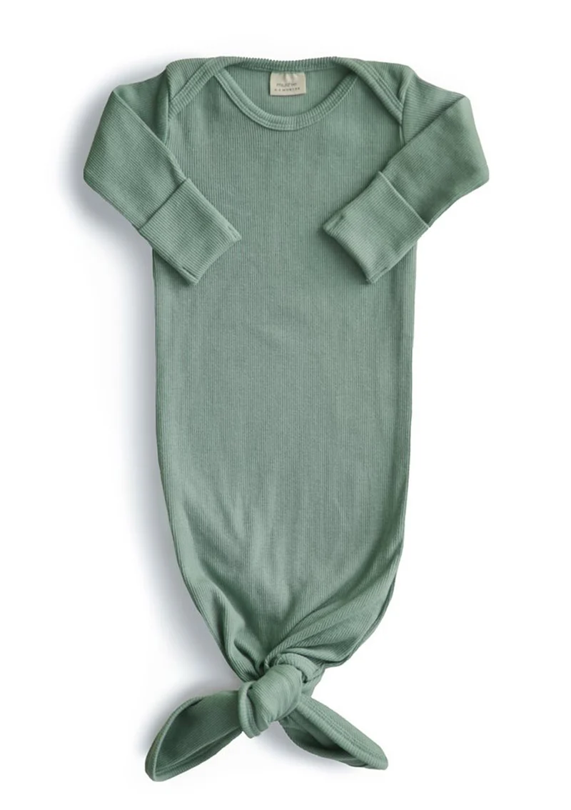 Geknotetes Babykleid roman green