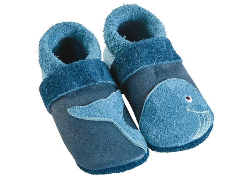 Pantolinos Lederpuschen/Krabbelschuhe "großer Wal" Schuhgröße 24/25