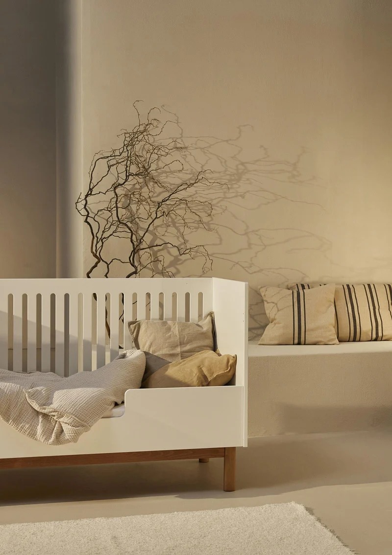 2-in-1 Babybett Bank 'Mood' Weiß 140 x 70 cm