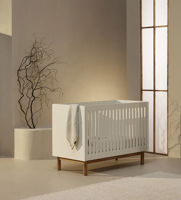 2-in-1 Babybett Bank 'Mood' Weiß 140 x 70 cm