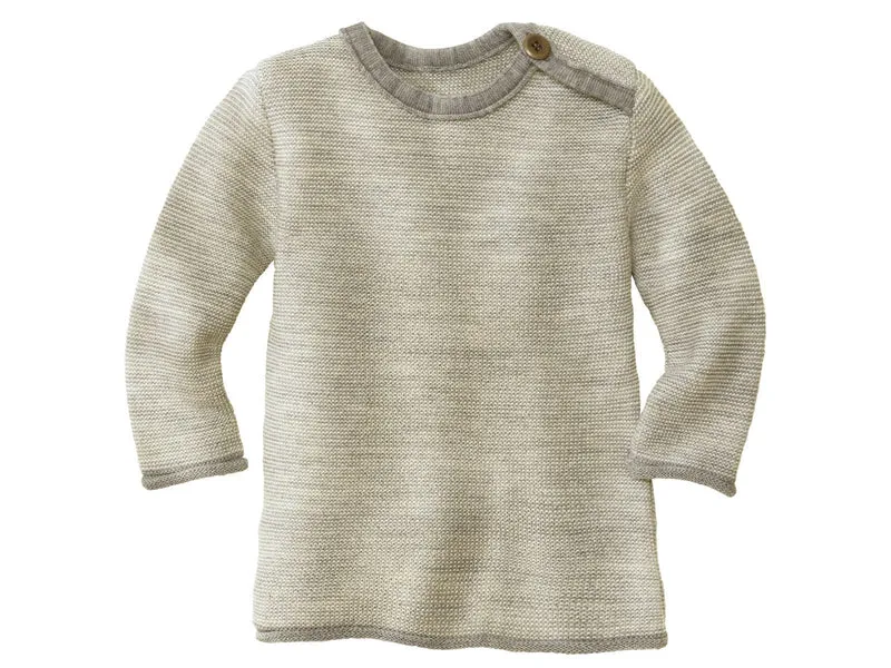 Disana 100% Wolle Pullover melange-hellgrau 86/92