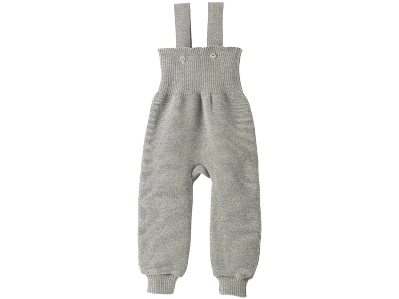 Disana 100% Bio-Merino-Wolle Trägerhose Baby – Hellgrau – Größe 86/92