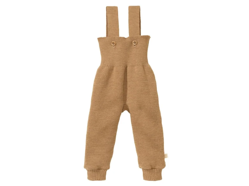 Disana 100% Wolle Trägerhose Babyhose mit Trägern karamell 74/80