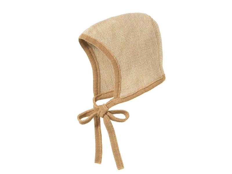 Disana 100% Wolle Strickmütze karamell-natur Gr.0 (36-40 cm, 0-3 Monate)