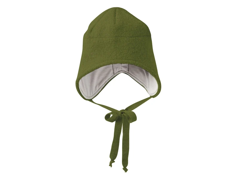 Disana 100% Wolle Walk-Mütze oliv 50-54 cm Kopfumfang