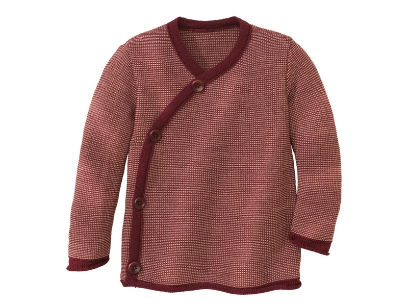 Disana 100% Wolle Baby-Jacke melange-cassis-rosé 98/104