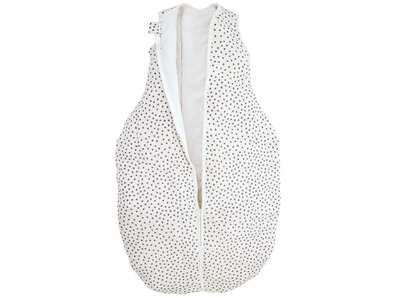 Hans Natur Winterschlafsack TOG 2,5-3 Baby Bio-Schurwolle Tupfen hellgrau Schlafsack SW (kbT) 90 cm