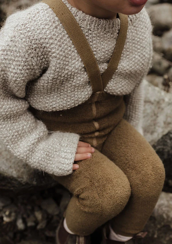 Teddy-Strumpfhose mit Trägern ohne Fuß Acorn Brown