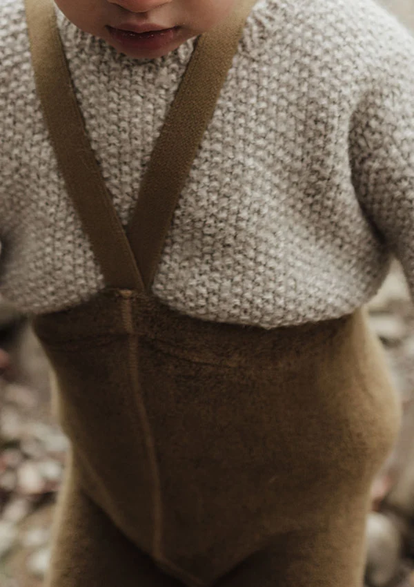Teddy-Strumpfhose mit Trägern ohne Fuß Acorn Brown