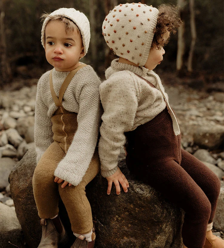 Teddy-Strumpfhose mit Trägern ohne Fuß Acorn Brown