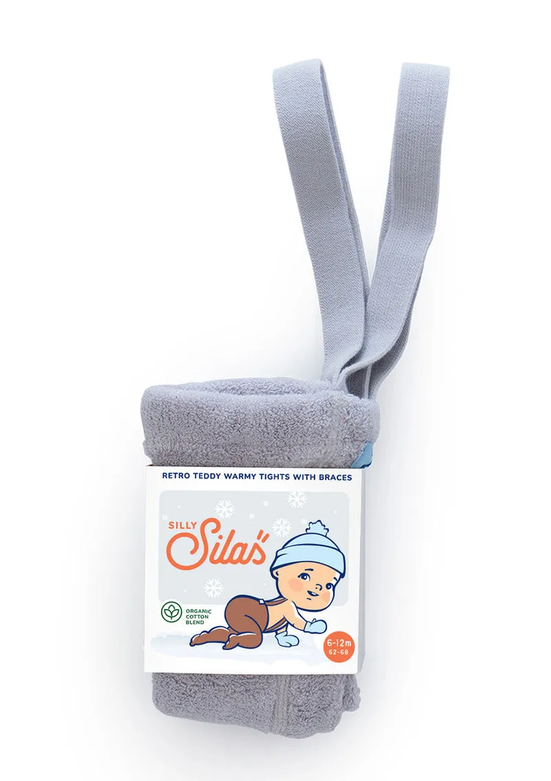 Teddy-Strumpfhose mit Trägern mit Fuß pearl grey