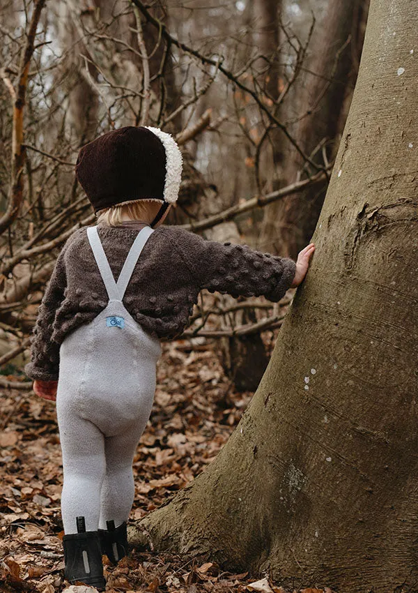 Teddy-Strumpfhose mit Trägern mit Fuß pearl grey