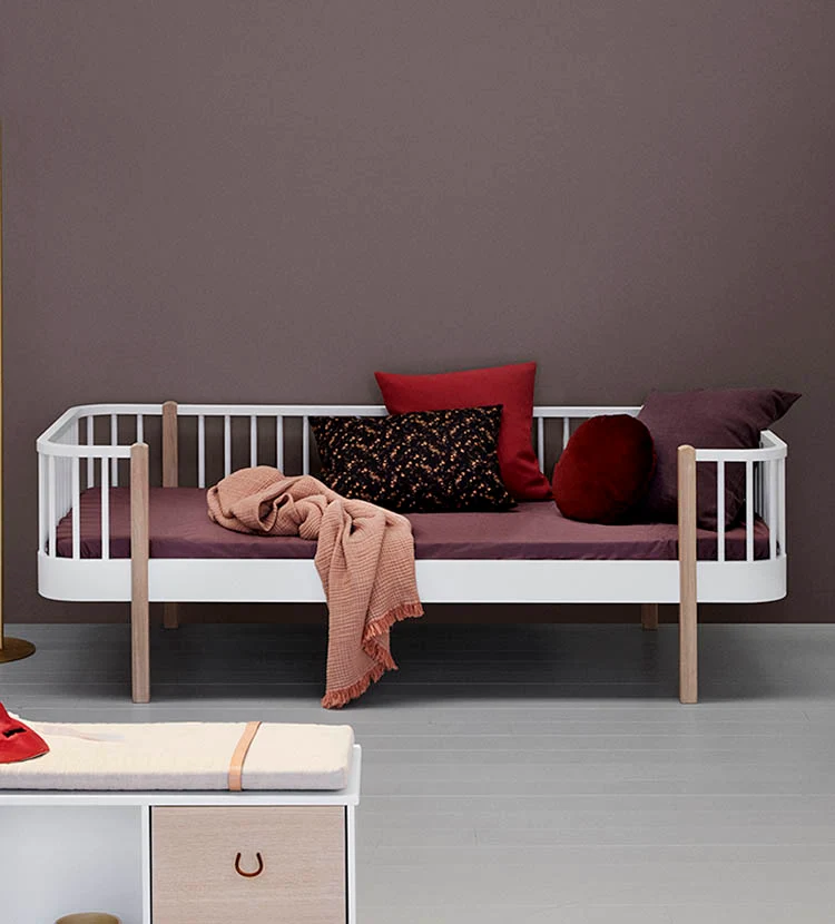 Junior Bettsofa 'Wood Original' Weiß / Eiche 160 x 90 cm