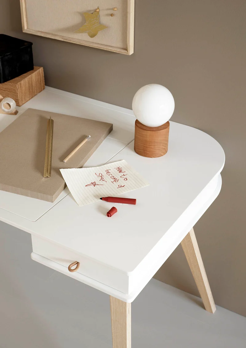 Schreibtisch 'Wood' 72,6 cm Weiß/Eiche