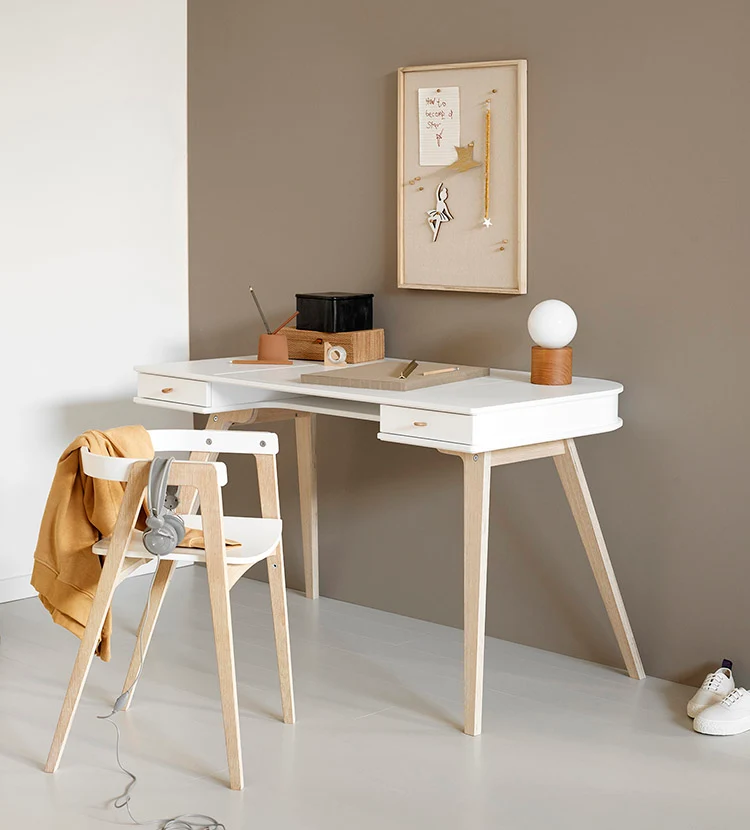 Schreibtisch 'Wood' 72,6 cm Weiß/Eiche
