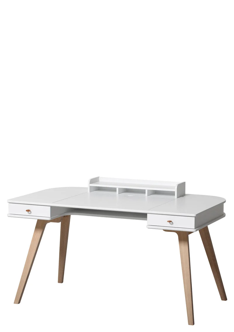 Schreibtisch 'Wood' 66 cm Weiß/Eiche