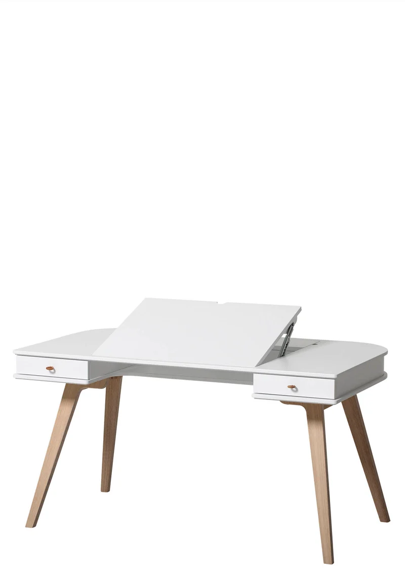 Schreibtisch 'Wood' 66 cm Weiß/Eiche