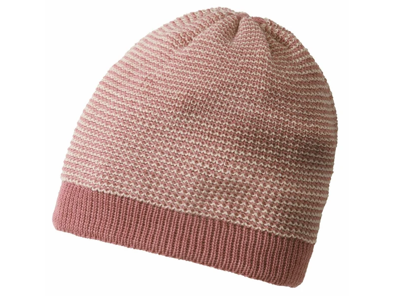 Disana Wollmütze für Kinder Beanie melange-rosé 41-46 cm Kopfumfang