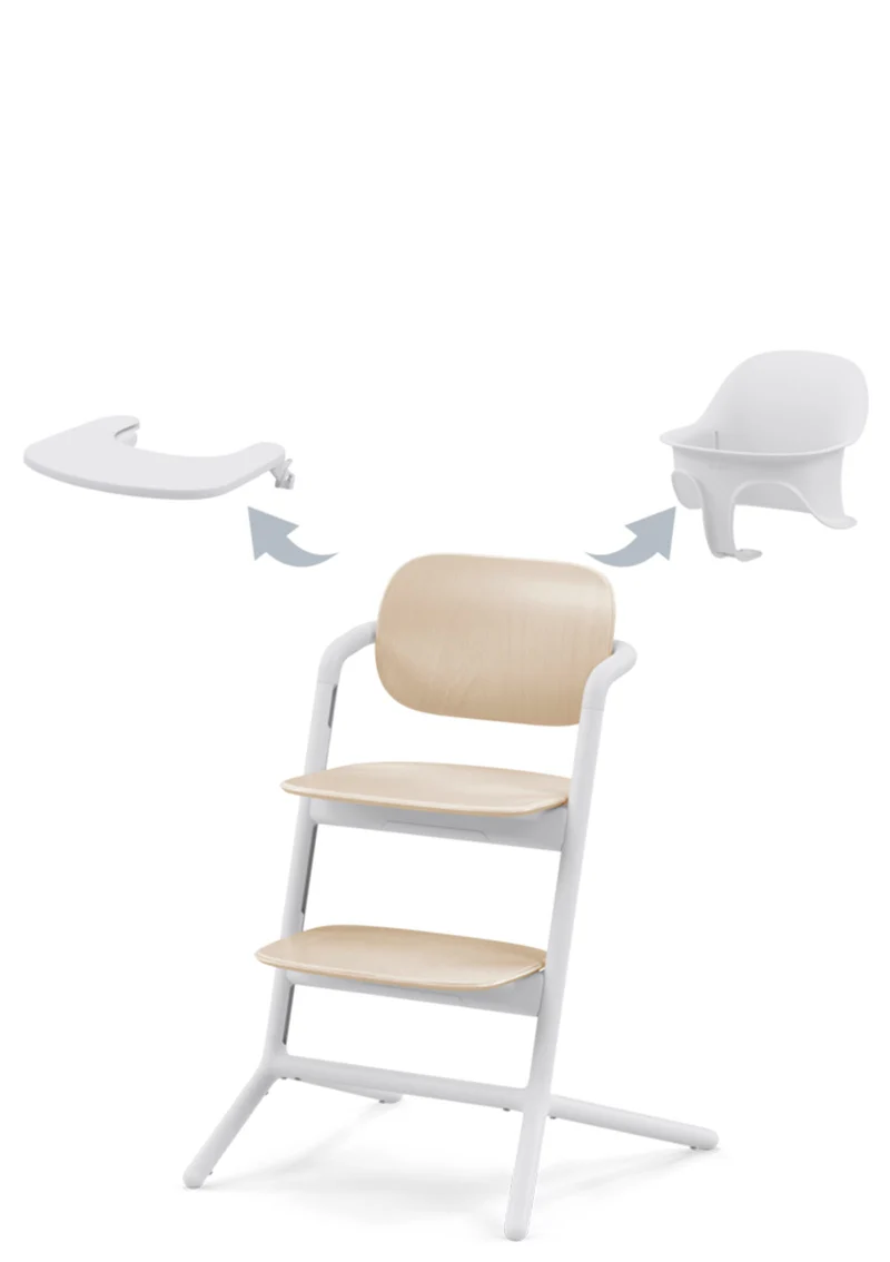 Hochstuhl 'Lemo' 3-in-1 Set Sand White / White