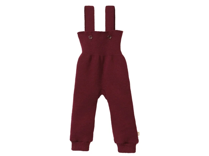 Disana 100% Wolle Babyhose mit Trägern cassis 62/68