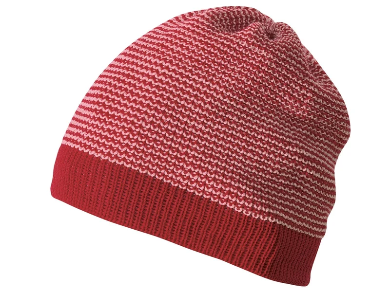 Disana Wollmütze Beanie melange-bordeaux-rosé 41-46 cm Kopfumfang neu