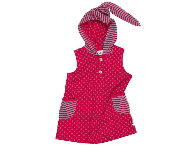 Leela Cotton Tunika Kapuzenkleid taubenblau 74 | 09m, 80 | 12m