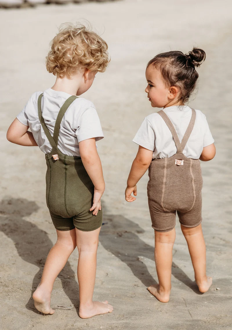Kurze Strumpfhose mit Trägern cocoa blend