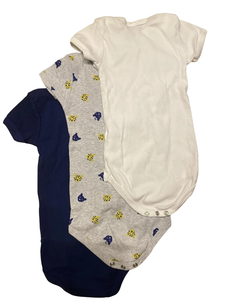 Petit Bateau Kurzarmbodys 3er Set 74 | 09m