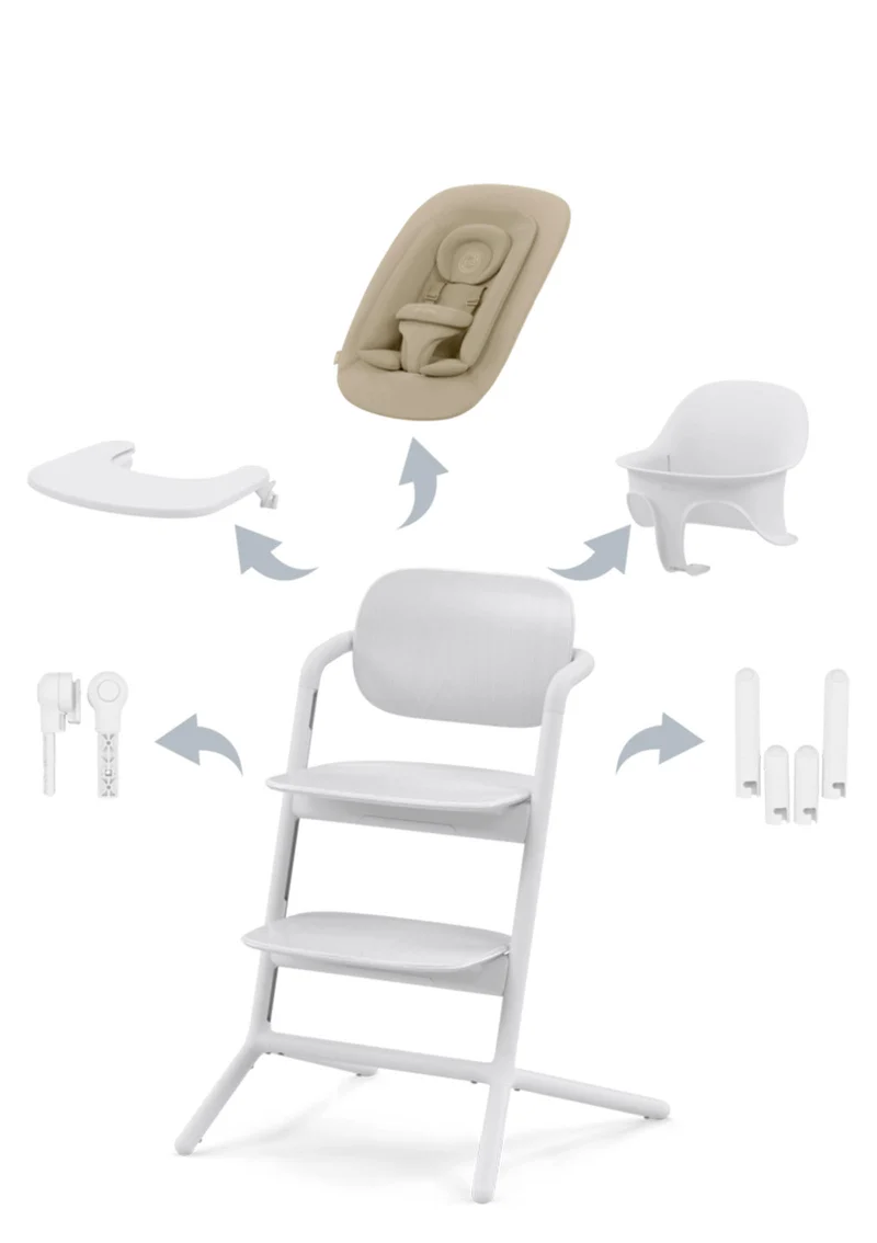 Hochstuhl 'Lemo' 4-in-1 Set All White / White