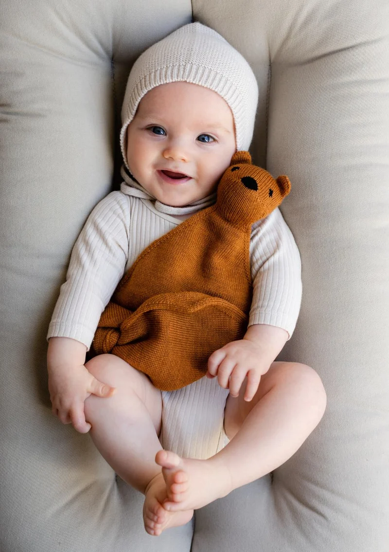 Merino Schmusetuch 'Teddy Tokki' Rust