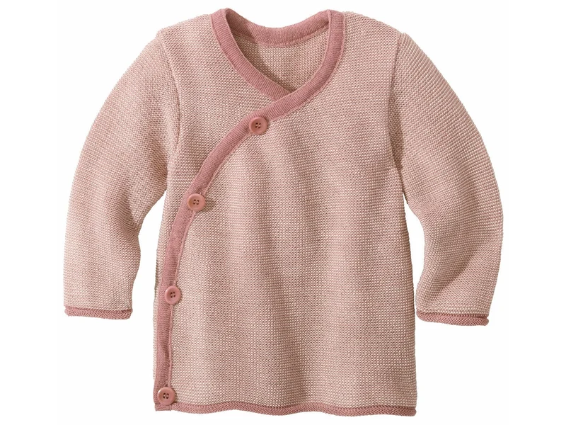 Disana 100% Wolle Baby-Jacke melange-rosé 86/92