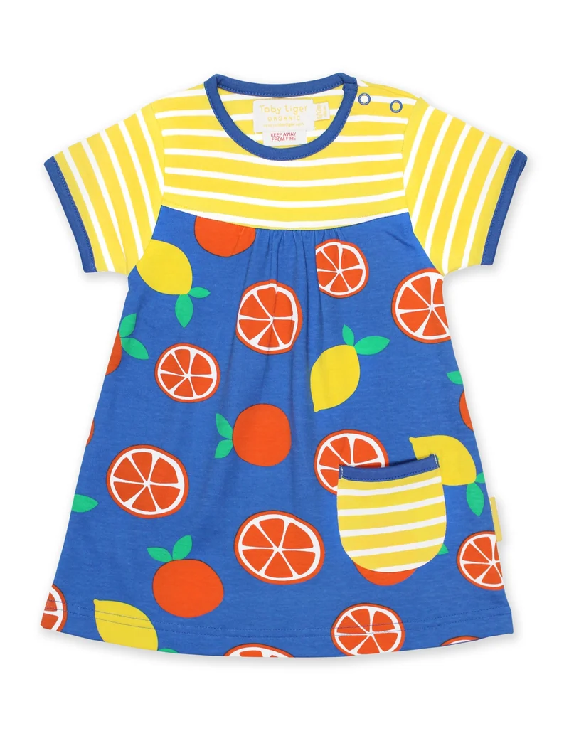 Toby Tiger Baby und Kinder Kleid Zitrus 80 | 12m