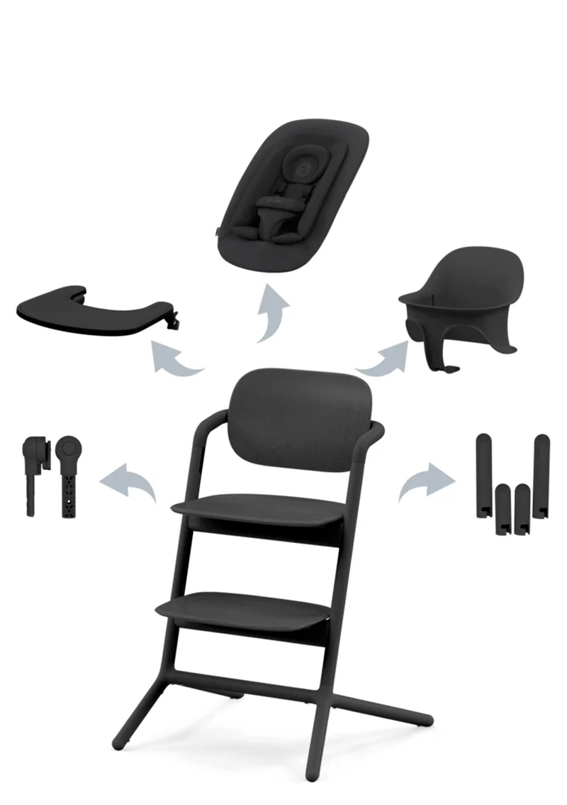 Hochstuhl 'Lemo' 4-in-1 Set Stunning Black / Black