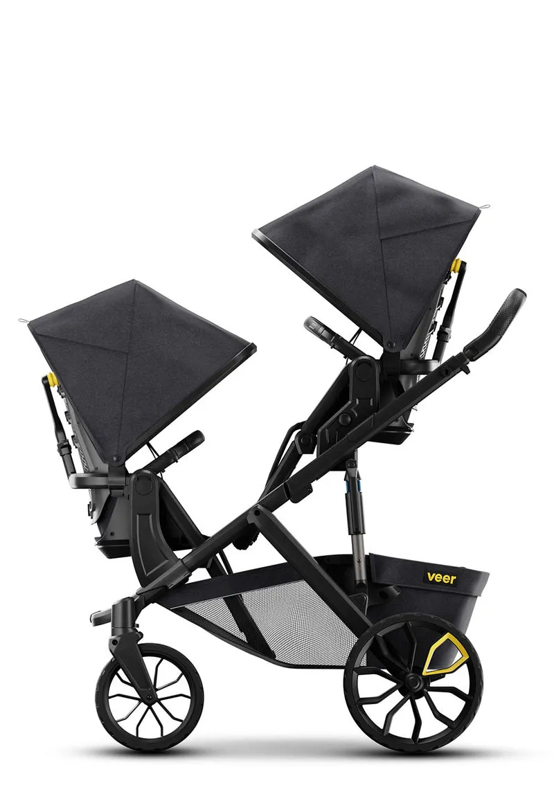 Duo Erweiterungsadapter / Doppel-Kinderwagen-Umbausatz dunkelgrau / schwarz