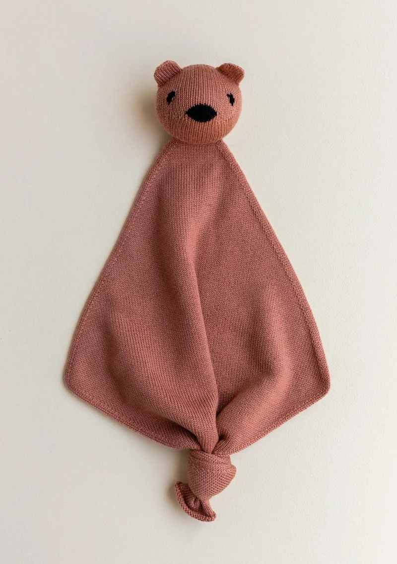 Merino Schmusetuch 'Teddy Tokki' Brick