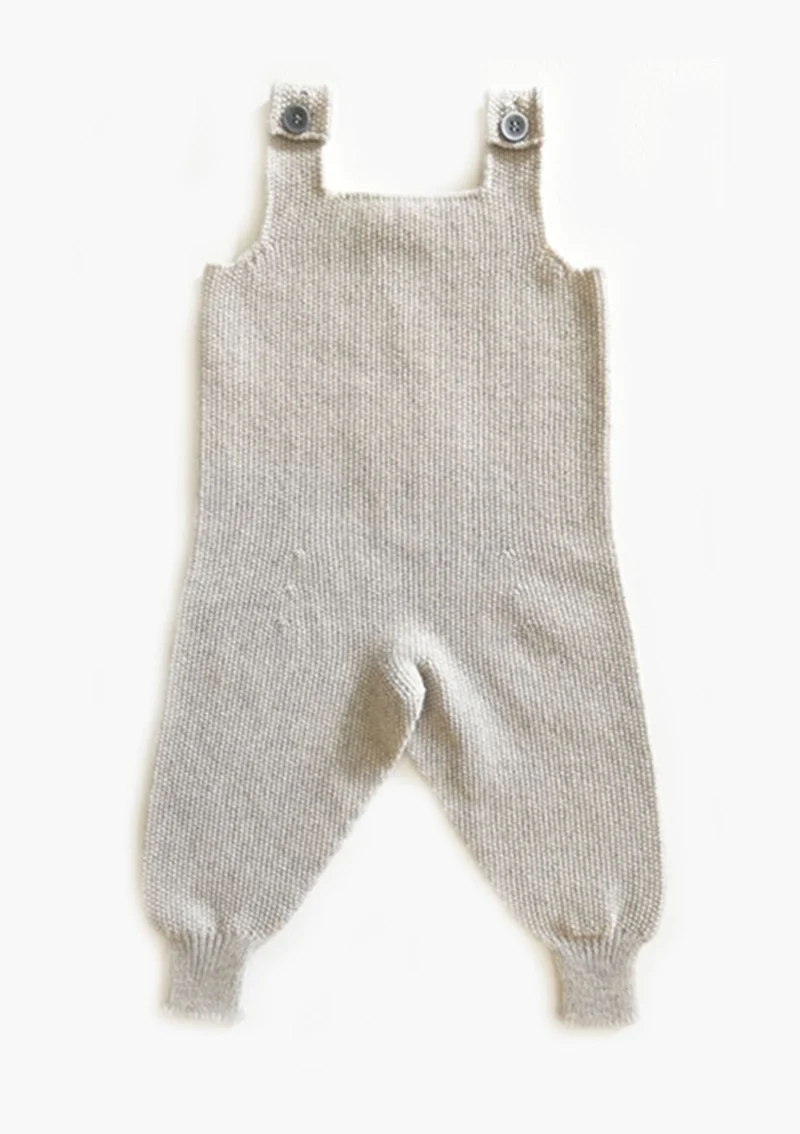 Merino Babystrampler Reiskornoptik Stein