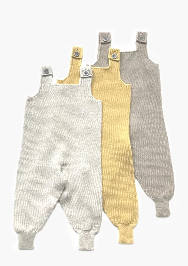 Merino Babystrampler Reiskornoptik Stein