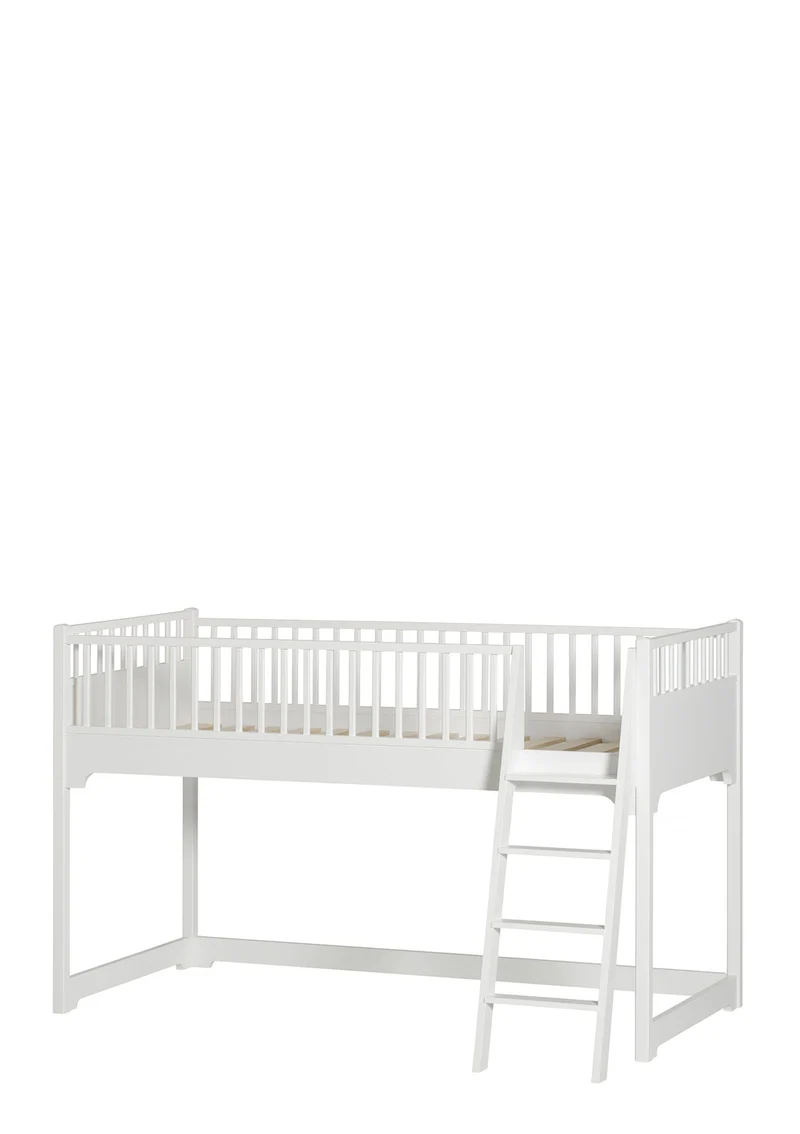 halbhohes Hochbett 'Seaside Classic' weiß 200 x 90 cm
