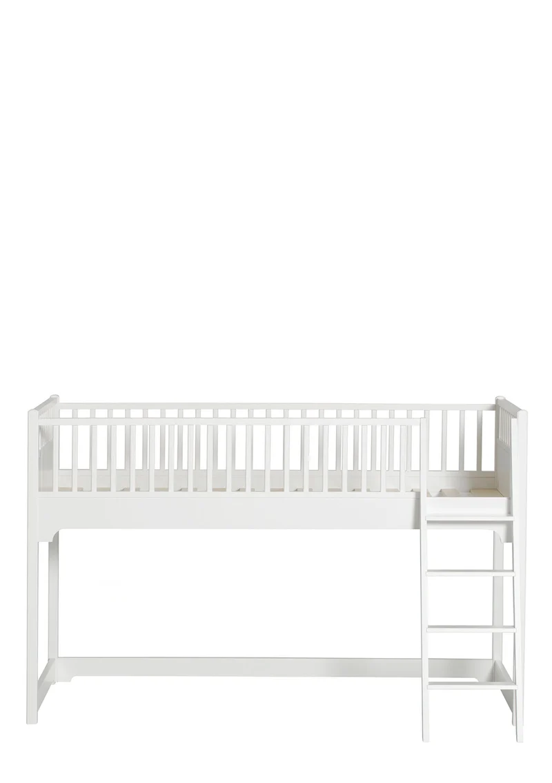 halbhohes Hochbett 'Seaside Classic' weiß 200 x 90 cm